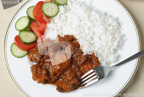 Image of Chicken tikka masala curry from above