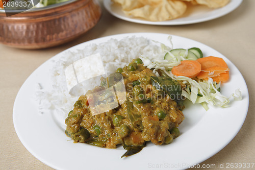 Image of Vegetable korma curry and rice