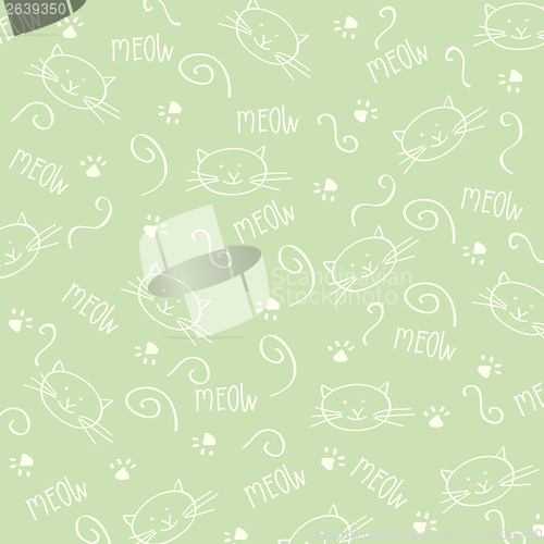 Image of Cartoon seamless pattern with cute cats