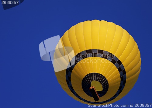 Image of Hot air balloon on blue clear sky