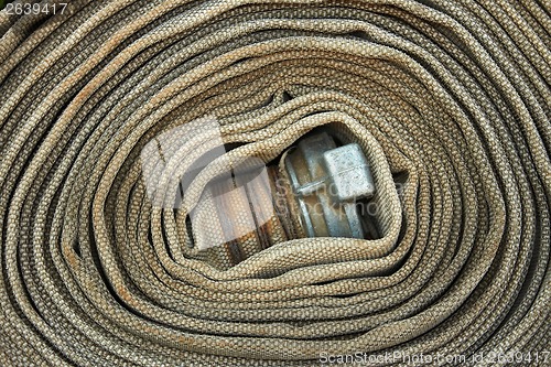 Image of Old rolled fire hose