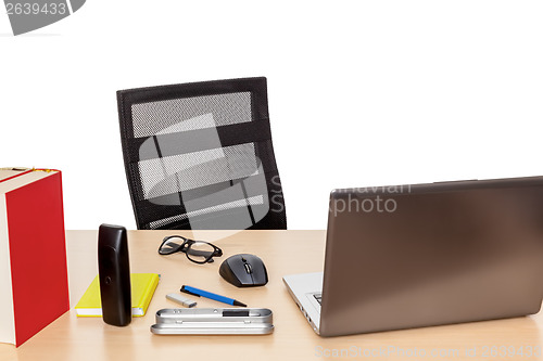 Image of desktop with a notebook