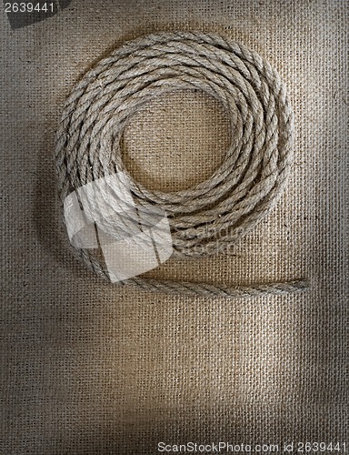 Image of Twisted rope on sack