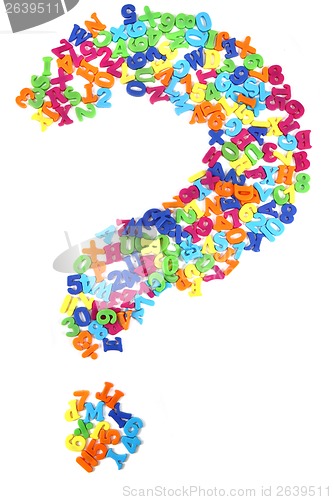 Image of question sign from plastic letters