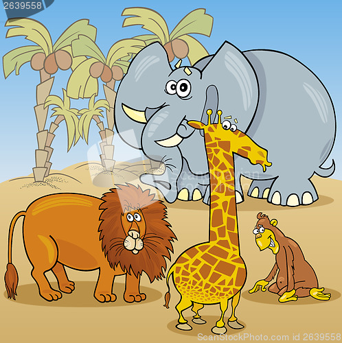 Image of cute african animals cartoon illustration