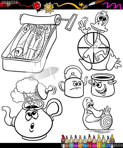 Image of sayings set for coloring book