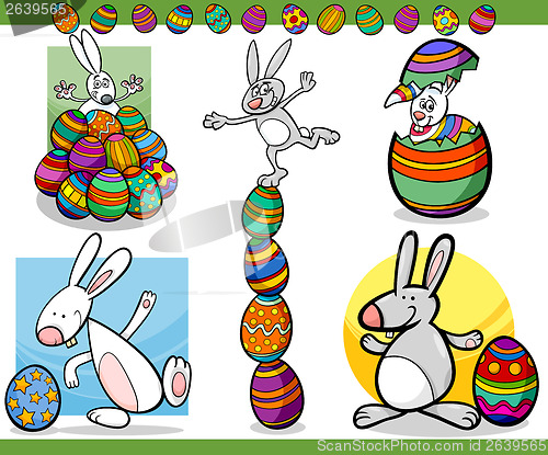 Image of easter themes set cartoon illustration