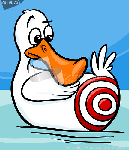 Image of sitting duck saying cartoon illustration