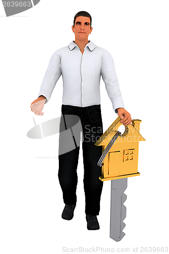 Image of Businessman with key