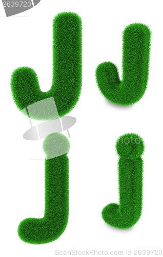 Image of Letter J made of grass