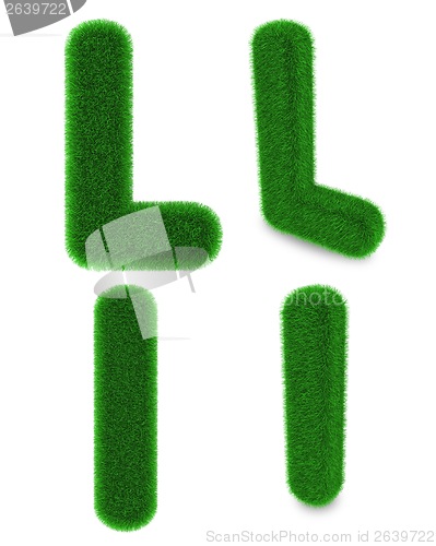Image of Letter L made of grass