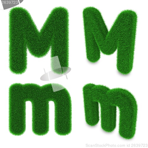 Image of Letter M made of grass