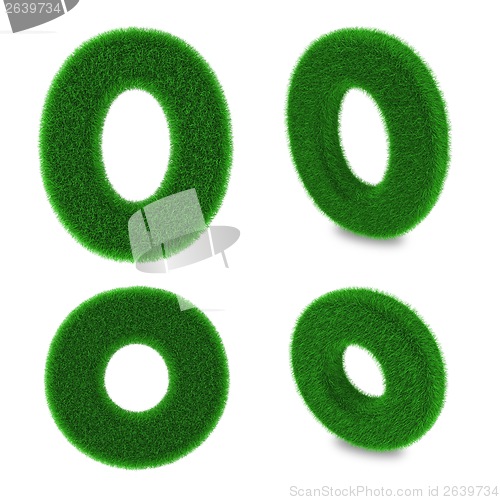 Image of Letter O made of grass