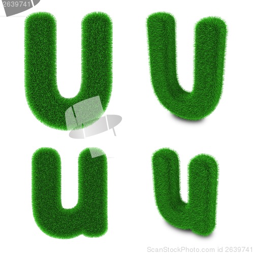 Image of Letter U made of grass