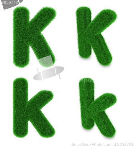 Image of Letter K made of grass