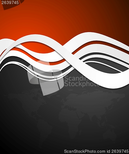 Image of Abstract tech vector wavy background