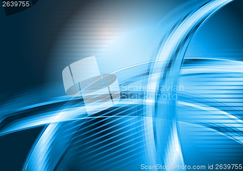 Image of Abstract blue waves vector background