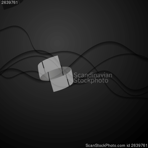 Image of Abstract black waves modern background