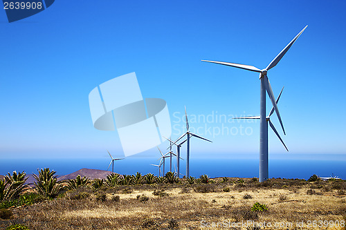 Image of wind turbines and the sky in the 