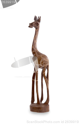 Image of Wood toy giraffe isolated