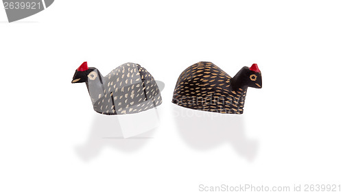 Image of Wood toy guineafowl isolated