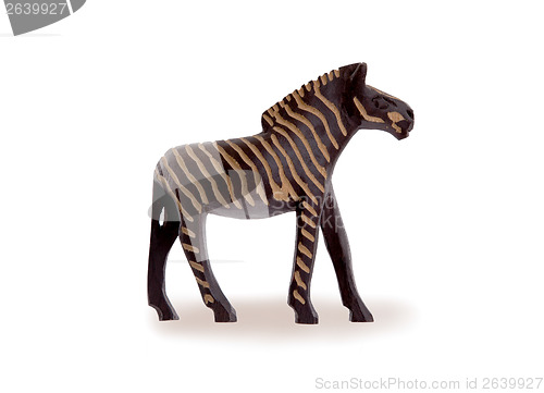 Image of Wood toy zebra isolated