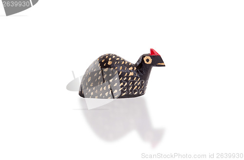 Image of Wood toy guineafowl isolated