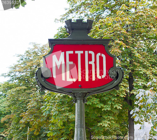 Image of Paris metro subway sign