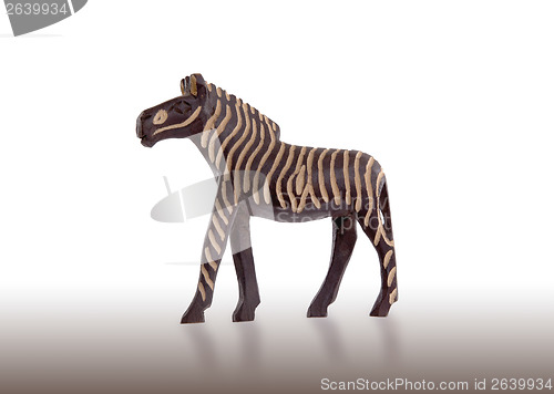 Image of Wood toy zebra isolated