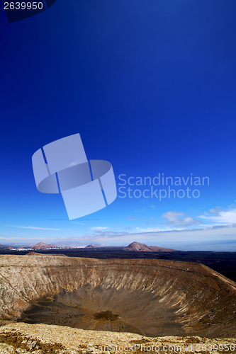 Image of timanfaya vulcanic  rock stone sky  hill and summer