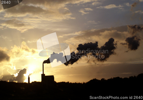 Image of Belching smoke - Industrial chimneys