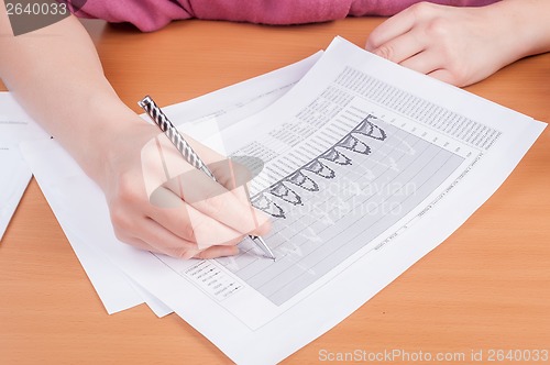 Image of business analyst woman working