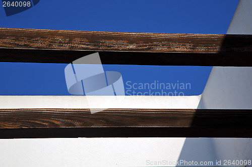 Image of piece of brown    roof in the sky  lanzarote spain