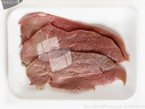 Image of Supermarket tray of veal escalopes