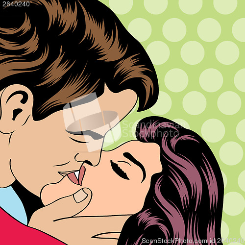 Image of Pop Art KIssing Couple