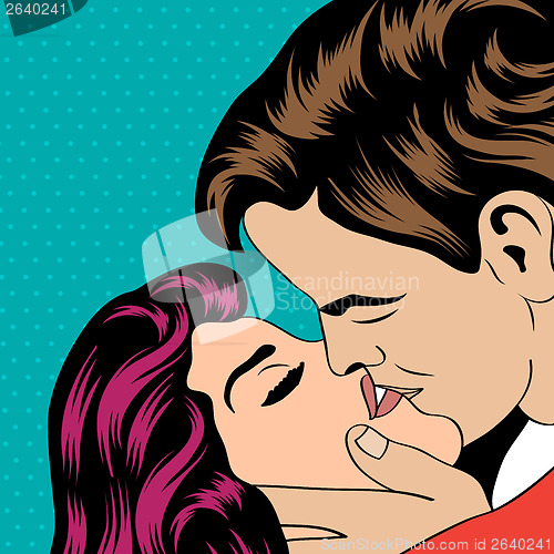 Image of Pop Art KIssing Couple