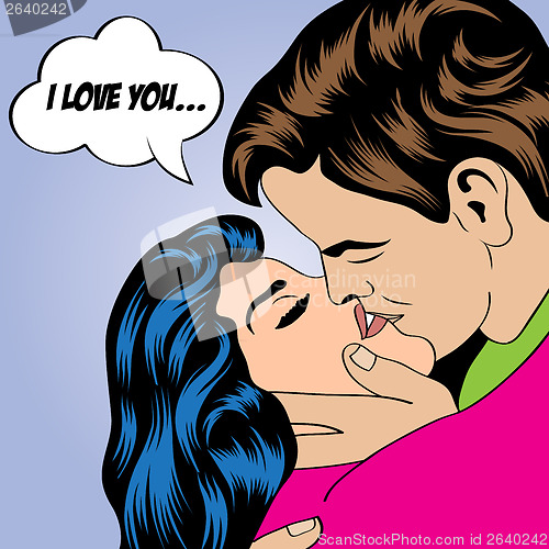 Image of Pop Art KIssing Couple