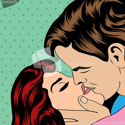 Image of Pop Art KIssing Couple