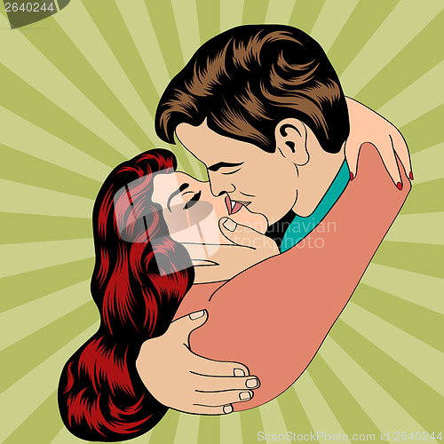 Image of Pop Art KIssing Couple