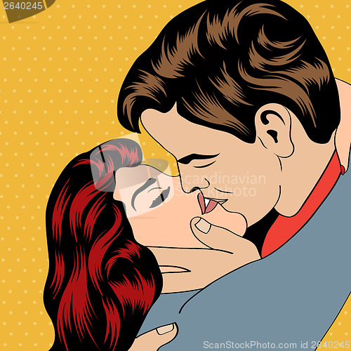 Image of Pop Art KIssing Couple