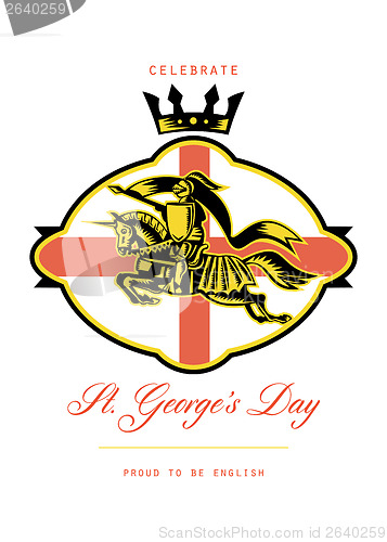 Image of Celebrate St. George Day Proud to Be English Retro Poster