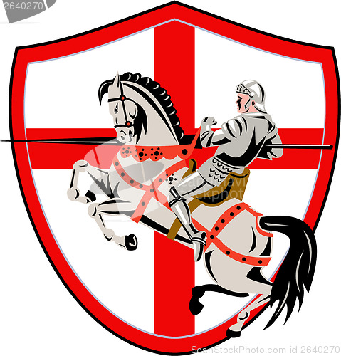 Image of English Knight Rider Horse England Flag Retro