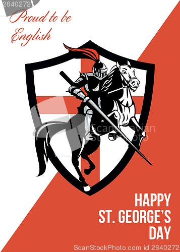 Image of Proud to Be English Happy St George Day Retro Poster
