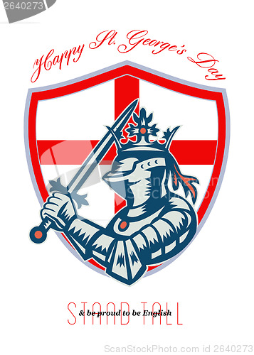 Image of Proud to Be English Happy St George Day Shield Card