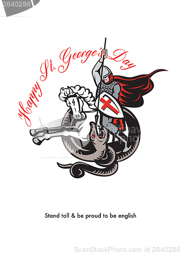 Image of Stand Tall Proud English Happy St George Stand Retro Poster