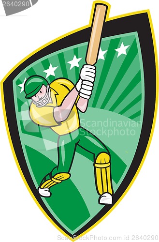 Image of Australia Cricket Player Batsman Batting Shield