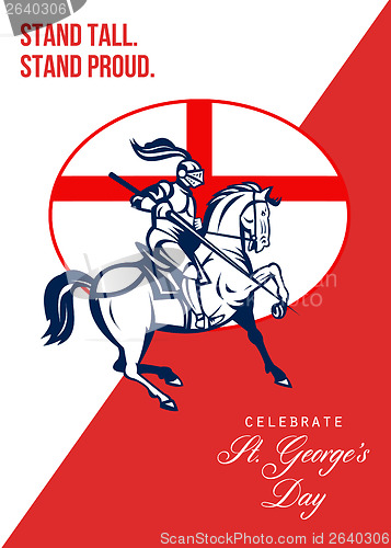 Image of Happy St George Day Stand Tall Stand Proud Retro Poster