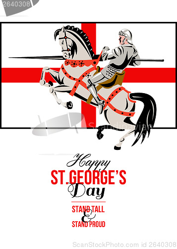 Image of Stand Tall Stand Proud Happy St George Day Retro Poster