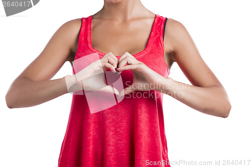 Image of Making  a heart symbol with hands