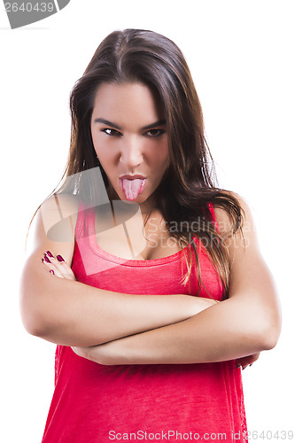 Image of Girl with tongue off